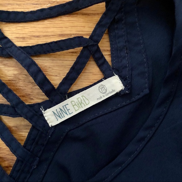 Navy Kaftan Style Top with Fun Detailed Back - Picture 4 of 6